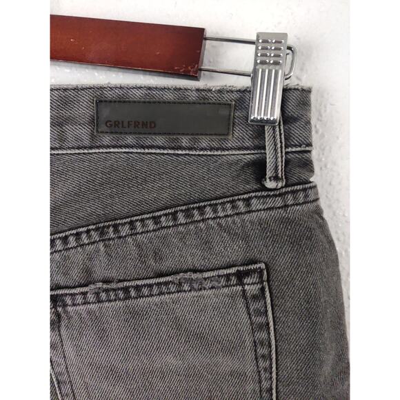 GRLFRND Revolve Cindy Gray Cotton High Waisted Raw Hem Denim Cut Off Shorts 27 - Picture 8 of 10